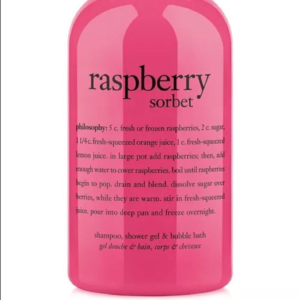 PHILOSOPHY Raspberry ultra rich3-in-1 shampoo, shower gel and bubble Bath 16Oz. - Picture 3 of 6